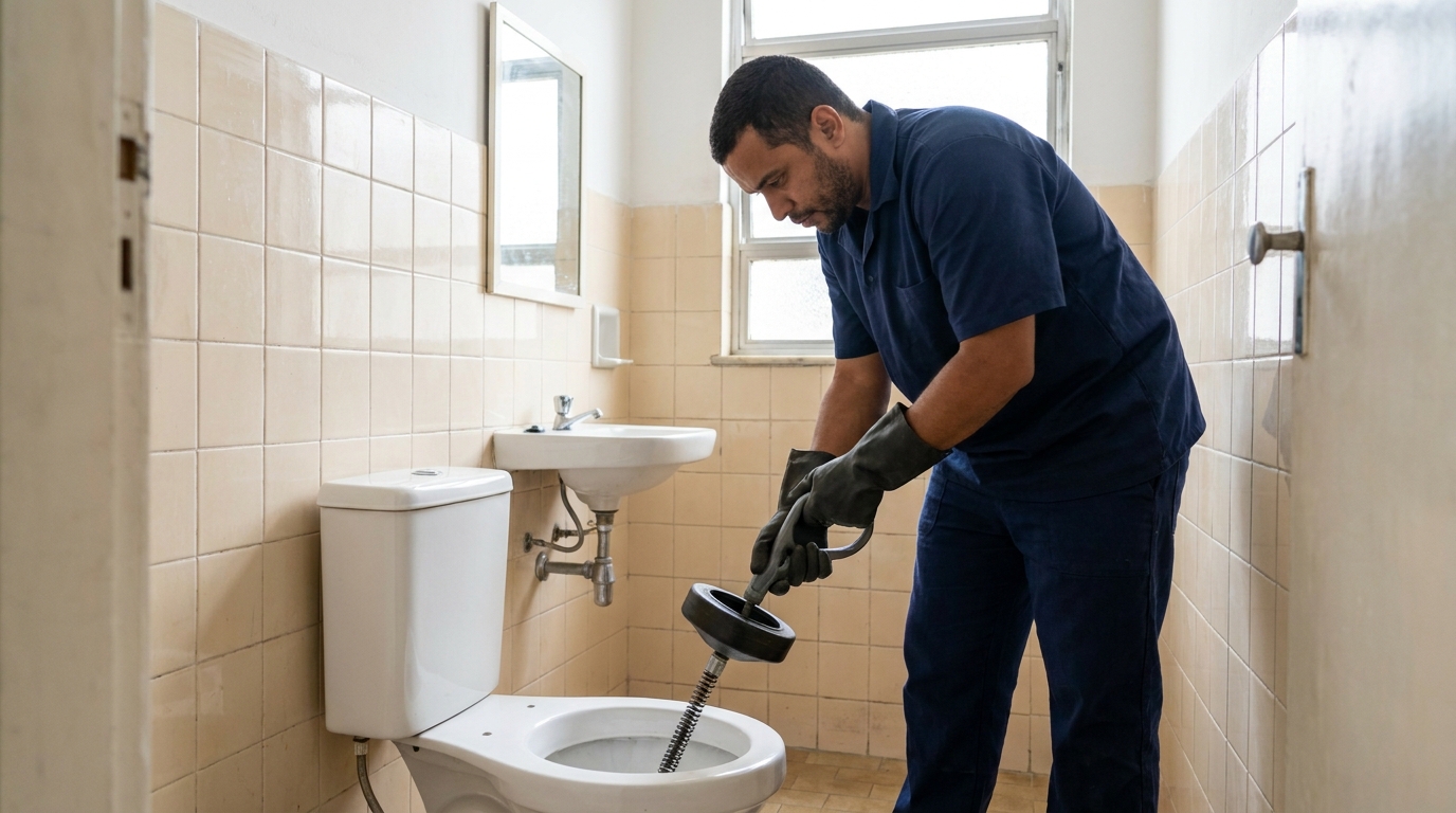 Desentupimento de vaso residencial em Volta Redonda‑RJ