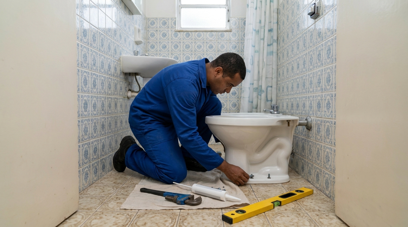 Instalação de vaso sanitário residencial em Volta Redonda‑RJ