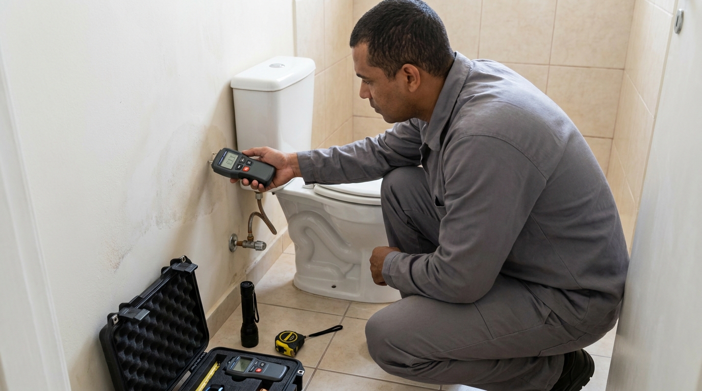 Técnico de caça vazamento em residência em Volta Redonda‑RJ